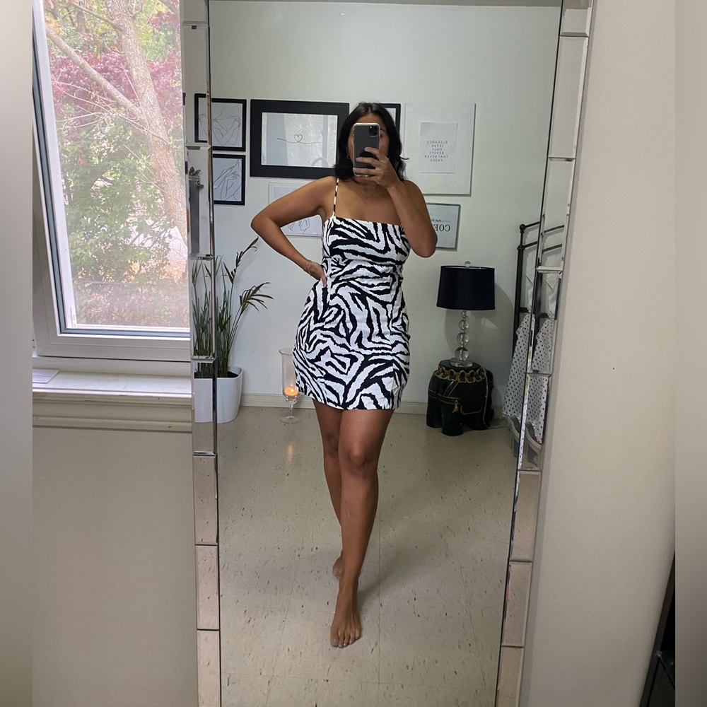 NEW ZARA Zebra Print Mini Dress